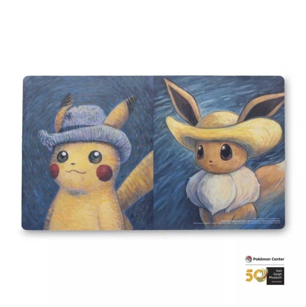 Pokémon Center x Van Gogh Museum Pikachu & Eevee Self-Portraits Rubber Playmat